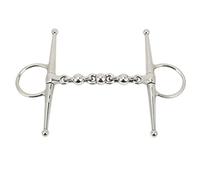 FAHZGK 135mm Stainless Steel Horse Mouth Bit, Full Cheek Snaffle Bit with Ball Chain for Horse Riding, Smooth Stainless Steel Bit to Prevent Biting and Improve Control