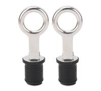 FAHZGK 2PCS Boat Plug Snap Handle, Stainless Steel Marine Drain Twist Plug with Rubber Seal, Watertight Boat Drain Plug for Fishing Boats Yachts Ships (1 inch)