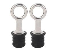 FAHZGK 2PCS Boat Plug Snap Handle, Stainless Steel Marine Drain Twist Plug with Rubber Seal, Watertight Boat Drain Plug for Fishing Boats Yachts Ships (1-1/4 inch)