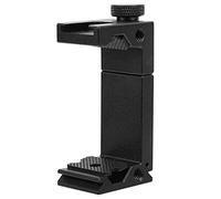 FAHZGK Universal Mobile Phone Clamp for Tripod Mount Adapter, Smartphone Holder with Cold Shoe and 1/4in Screw, Aluminum Alloy Phone Mount for Tripod Selfie Stick Fill Light Mic