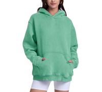 FAIABLE Mens Hoodies Pullover Oversized Hoodie Wash Plush Cotton Hooded Sweatshirt Vintage Heavyweight Hoodie Men Streetwear