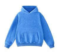 FAIABLE Mens Hoodies Pullover Oversized Hoodie Wash Plush Cotton Hooded Sweatshirt Vintage Heavyweight Hoodie Men Streetwear