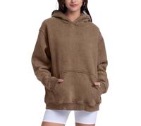 FAIABLE Mens Hoodies Pullover Oversized Hoodie Wash Plush Cotton Hooded Sweatshirt Vintage Heavyweight Hoodie Men Streetwear