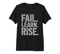 Fail. Learn. Rise. Stencil Typography Premium T-Shirt