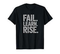 Fail. Learn. Rise. Stencil Typography T-Shirt