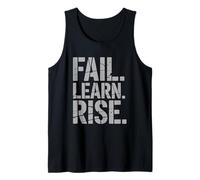 Fail. Learn. Rise. Stencil Typography Tank Top