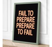 Fail to Prepare Typography Canvas Wall Art Print 18x12 Inch