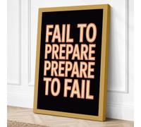 Fail to Prepare Typography Canvas Wall Art Print 18x12 Inch