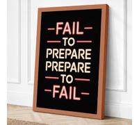 Fail to Prepare Typography Canvas Wall Art Print 24x16 Inch