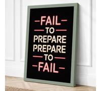 Fail to Prepare Typography Canvas Wall Art Print 30x20 Inch