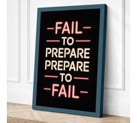 Fail to Prepare Typography Canvas Wall Art Print 30x20 Inch