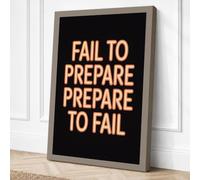 Fail to Prepare Typography Canvas Wall Art Print 30x20 Inch
