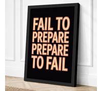 Fail to Prepare Typography Canvas Wall Art Print 30x20 Inch