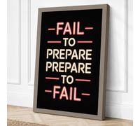 Fail to Prepare Typography Canvas Wall Art Print 36x24 Inch