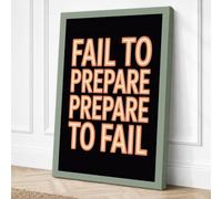 Fail to Prepare Typography Canvas Wall Art Print 36x24 Inch