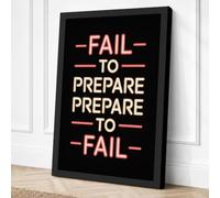 Fail to Prepare Typography Canvas Wall Art Print 36x24 Inch