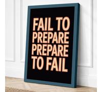 Fail to Prepare Typography Canvas Wall Art Print 36x24 Inch (91 x 61 cm)