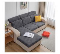 Failjierue 1-4 Seater Stretch Soft Velvet Sofa Covers Non-Slip Washable Slipcover for L Shaped/Corner Couch Furniture Protector(Style 5,3 seater(150-180cm))