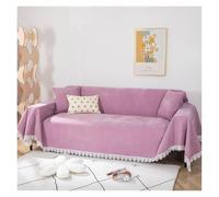Failjierue 1 Piece Chenille Couch Throw Cover Non Slip Living Room Furniture Protector with Floral Lace Edge, Decorative Sofa Cushion Slipcover(Style 6,71x71in/180x180cm)