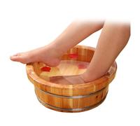 Failjierue 16" Wooden Foot Soaking Tub - Single Basin for Home/Office Spa, Ergonomic Footbath for Soaking, Massage and Relaxation(16x39cm)