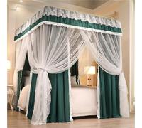 Failjierue 2-in-1 Romantic Bed Canopy & Mosquito Net Princess Style Bed Curtain Netting, Dreamy Bedroom Decoration for Girls, Twin/Full/Queen/King(Style 3,120x200cm)