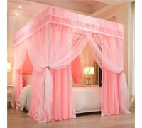 Failjierue 2-in-1 Romantic Bed Canopy & Mosquito Net Princess Style Bed Curtain Netting, Dreamy Bedroom Decoration for Girls, Twin/Full/Queen/King(Style 4,180x220cm)