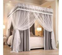 Failjierue 2-in-1 Romantic Bed Canopy & Mosquito Net Princess Style Bed Curtain Netting, Dreamy Bedroom Decoration for Girls, Twin/Full/Queen/King(Style 6,120x200cm)