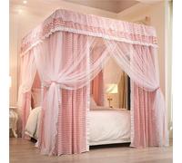 Failjierue 2-in-1 Romantic Bed Canopy & Mosquito Net Princess Style Bed Curtain Netting, Dreamy Bedroom Decoration for Girls, Twin/Full/Queen/King(Style 7,200x220cm)