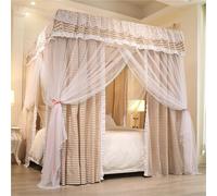 Failjierue 2-in-1 Romantic Bed Canopy & Mosquito Net Princess Style Bed Curtain Netting, Dreamy Bedroom Decoration for Girls, Twin/Full/Queen/King(Style 8,180x200cm)