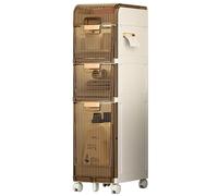 Failjierue 21cm Slim Rolling Bathroom Cabinet Multi-Surface Design Storage Unit for Toilet Paper, Towels & Kitchen, Bedroom or Living Room(3-Tiers)