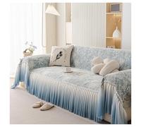 Failjierue Blanket Style Vintage Sofa Cover Non-Slip Soft Washable Slipcover for 2-Cushion Couch, Double White Skirt Hemming Furniture Protector(Style 3,71"x150")