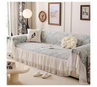 Failjierue Blanket Style Vintage Sofa Cover Non-Slip Soft Washable Slipcover for 2-Cushion Couch, Double White Skirt Hemming Furniture Protector(Style 8,71"x102")