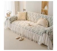 Failjierue Blanket Style Vintage Sofa Cover Non-Slip Soft Washable Slipcover for 2-Cushion Couch, Double White Skirt Hemming Furniture Protector(Style 7,71"x150")