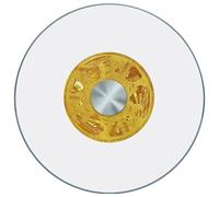 Failjierue Heavy Duty Glass Lazy Susan Turntable - 360° Smooth Rotating Serving Tray for Dining Table & Kitchen Countertop - Tempered Glass with Anti-Slip Rotation Assist System(Gold 2,70cm/27in)