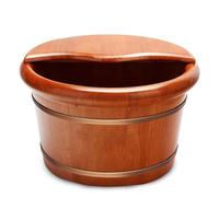 Failjierue Large Wooden Foot Soak Tub Solid Wood Foot Bath Basin for Adults, Deep Soaking & Spa Pedicure Thickened Natural Wood Foot Tub 25x42cm