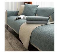 Failjierue Linen Cotton Sofa Cover Non-Slip Cushion Cover, 4 Seasons Universal Solid Color, Furniture Protector(Style 1,Pillowcase 45 * 45cm)