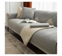 Failjierue Linen Cotton Sofa Cover Non-Slip Cushion Cover, 4 Seasons Universal Solid Color, Furniture Protector(Style 5,Pillowcase 45 * 45cm)