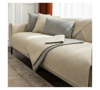 Failjierue Linen Cotton Sofa Cover Non-Slip Cushion Cover, 4 Seasons Universal Solid Color, Furniture Protector(Style 4,Pillowcase 45 * 45cm)