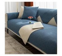 Failjierue Linen Cotton Sofa Cover Non-Slip Cushion Cover, 4 Seasons Universal Solid Color, Furniture Protector(Style 2,110 * 240cm)