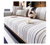 Failjierue Luxury Striped Chenille Sectional Couch Cover Non-Slip Washable Sofa Cushion Protector, Furniture Protection Slipcover(Style 3,Pillowcase (45x45cm))