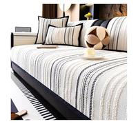 Failjierue Luxury Striped Chenille Sectional Couch Cover Non-Slip Washable Sofa Cushion Protector, Furniture Protection Slipcover(Style 2,90x90cm)