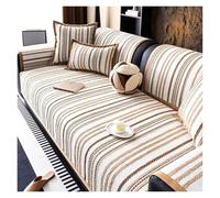 Failjierue Luxury Striped Chenille Sectional Couch Cover Non-Slip Washable Sofa Cushion Protector, Furniture Protection Slipcover(Style 4,110x240cm)