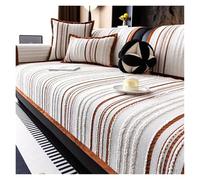 Failjierue Luxury Striped Chenille Sectional Couch Cover Non-Slip Washable Sofa Cushion Protector, Furniture Protection Slipcover(Style 1,70x150cm)