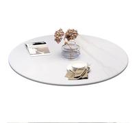 Failjierue Marble Lazy Susan Turntable - Premium Round Rotating Serving Tray with Non-Slip Silent 360° Rotation - Matte Finish Stone Display Stand for Dining Table & Kitchen(Style 2,60cm/23in)
