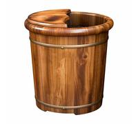 Failjierue Multifunctional Wooden Foot Bath Bucket with Massager & Handle for Soaking Feet - Handmade Solid Wood Soaking Tub for Home Spa - Foot Basin with Massage Nodes(40x35cm)