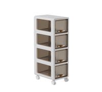 Failjierue Narrow Bathroom Storage Cabinet with Drawers - Slim Freestanding Tower on Wheels for Small Spaces, Gaps - White Rolling Dresser for Toiletries(4-Tiers)