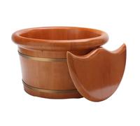 Failjierue Solid Wood Foot Soaking Barrel - Thickened Wood Spa Tub for Deep Foot Baths & Pedicures | Wide-Rim Design with Heat Retention | Sturdy Home & Salon Foot Basin 25x42cm