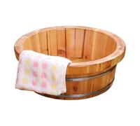 Failjierue Solid Wooden Foot Soaking Tub - 16" Deep Spa Massage Bucket Soak Basin for Home Pedicure(16x39cm)