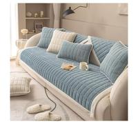 Failjierue Super Soft Non Slip Velvet Plush Sofa Cover - Plaid Quilted Suede Furniture Protector, Fluffy Fuzzy Slipcover for Sectional Couch(Style 2,Pillowcase (30x50cm))