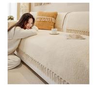 Failjierue Super Soft Warm Furry Couch Cover - Short Plush Sofa Slipcover with White Tassel, Warm Colors, Sectional Cushion Protector(Style 6,70x70cm)
